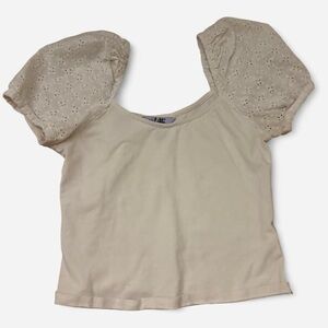 Chic Beige Puff Sleeve Blouse